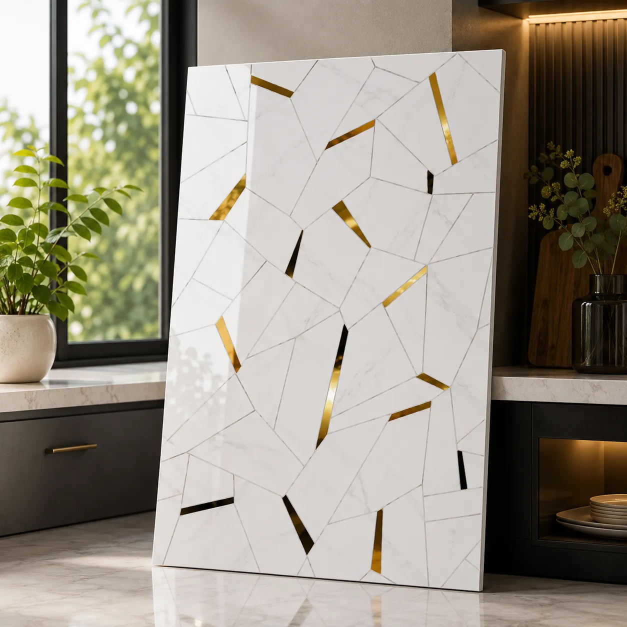 Abstract Marble Pattern Kitchen Tiles - Image 2