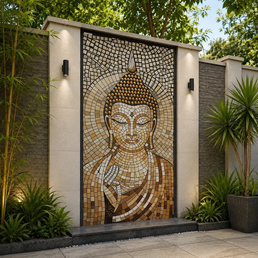 Buddha Mosaic Designer Wall Tile - Image 2