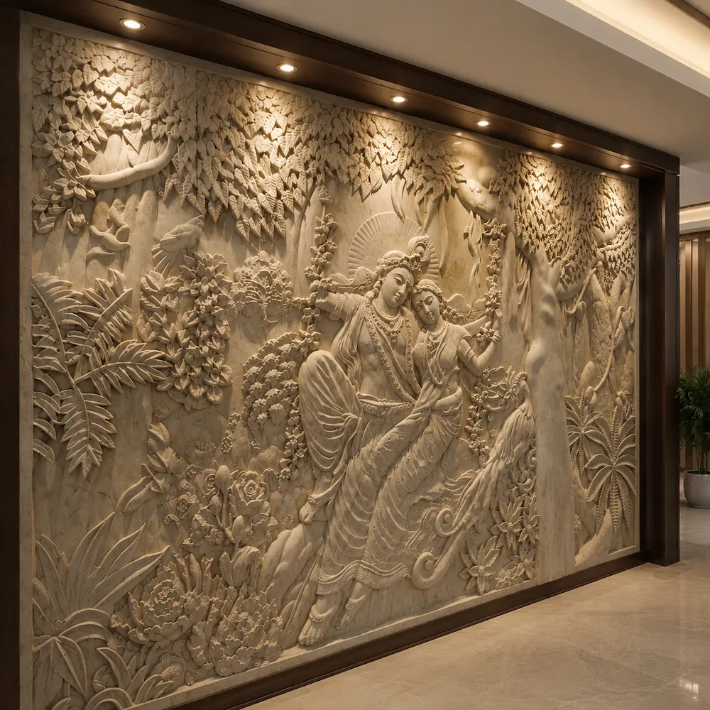 Divine Heritage Handcrafted Stone Mural Panel - Image 2
