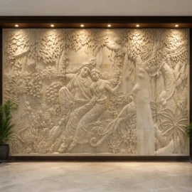 Divine Heritage Handcrafted Stone Mural Panel