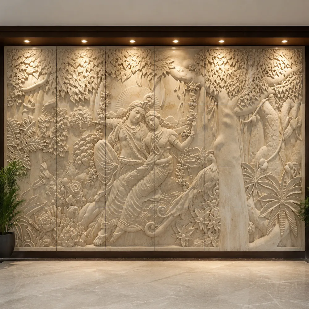 Divine Heritage Handcrafted Stone Mural Panel