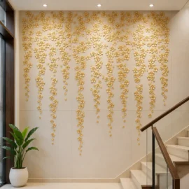 Golden Blossom Luxury Stone Mural