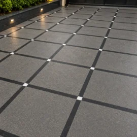 Graphite Grid Parking Tile – Textured Stone Finish
