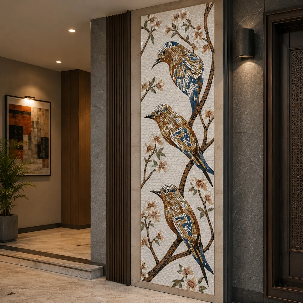 Nature Birds Mosaic Designer Wall Tile 1