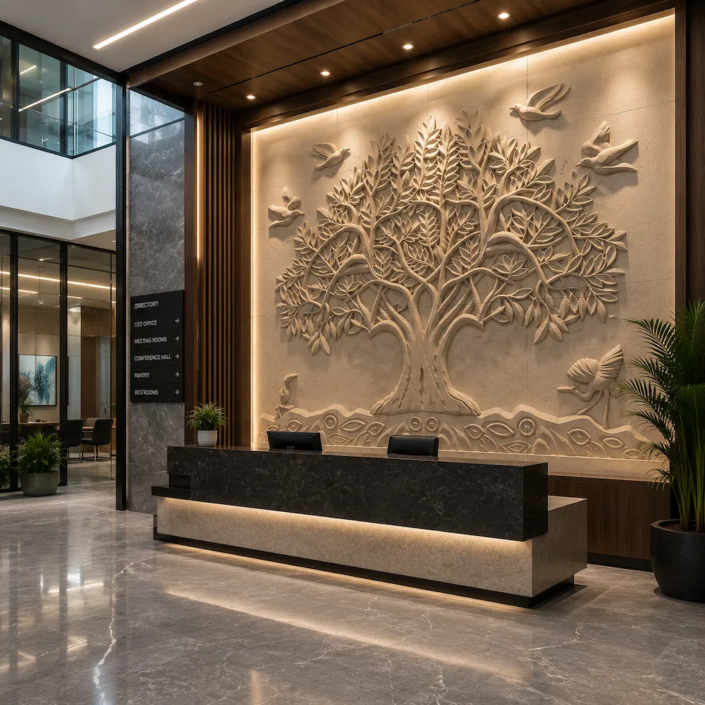 Tree of Life Handcrafted Stone Mural - Image 2