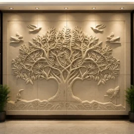 Tree of Life Handcrafted Stone Mural
