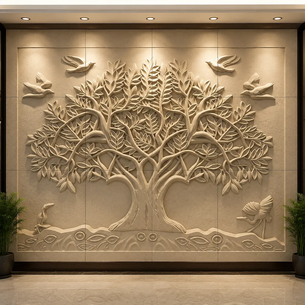 Tree of Life Handcrafted Stone Mural